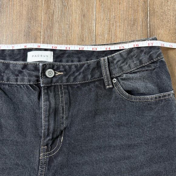 PACSUN CASEY LOW RISE BAGGY JEANS
31 Raw Hem Short 90s Y2K wide leg soft black - Picture 3 of 12